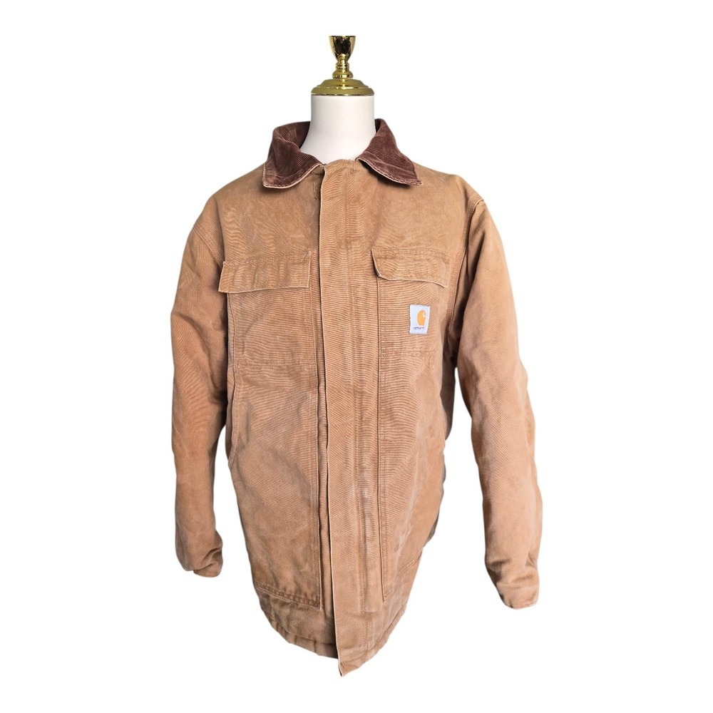 Vintage Carhartt Chore Coat Jacket Brown Duck Canvas Quilt‎ Lined Barn Jacket 46